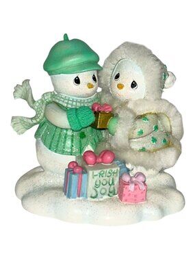 PRECIOUS MOMENTS "I-rish You Joy" Collectible Figurine Snow Blessings Vintage